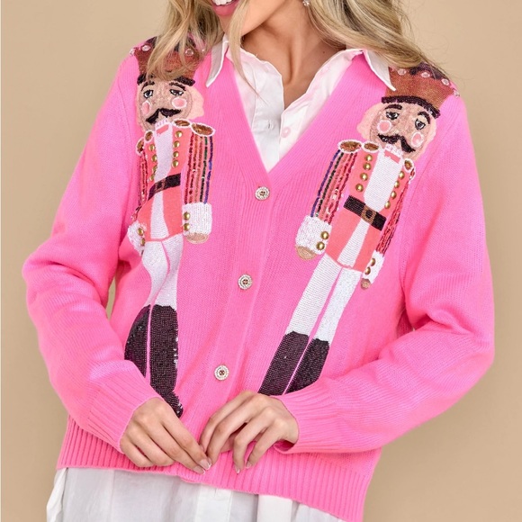 NWT QUEEN OF SPARKLES Nutcracker cardigan - Picture 2 of 3